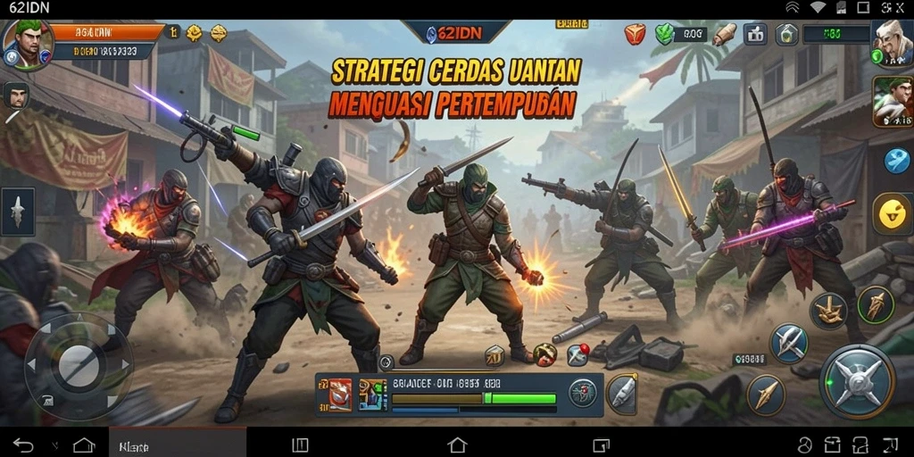 Tampilan gameplay yang menegangkan dan strategis di 62IDN.