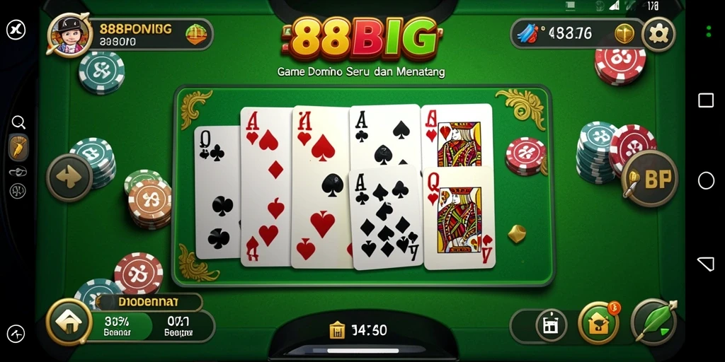 Tampilan gameplay Domino yang seru di 88BIG.