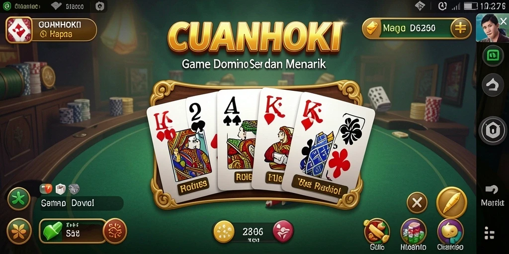 Tampilan gameplay seru dalam permainan Domino CUANHOKI.
