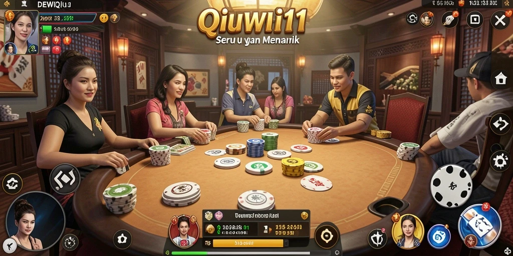 Tampilan gameplay seru dari DEWI11 yang penuh strategi QiuQiu.