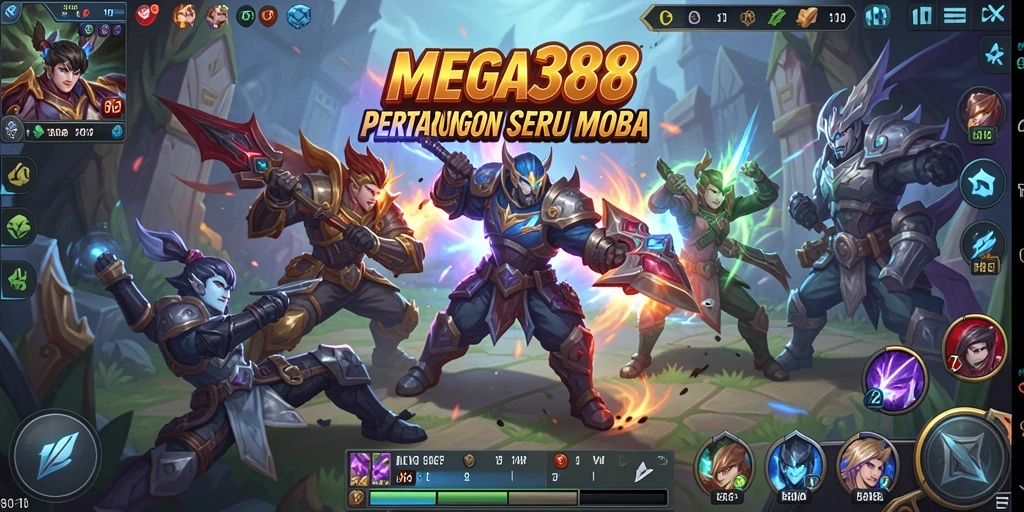 Menampilkan aksi seru gameplay MOBA dari MEGA388.